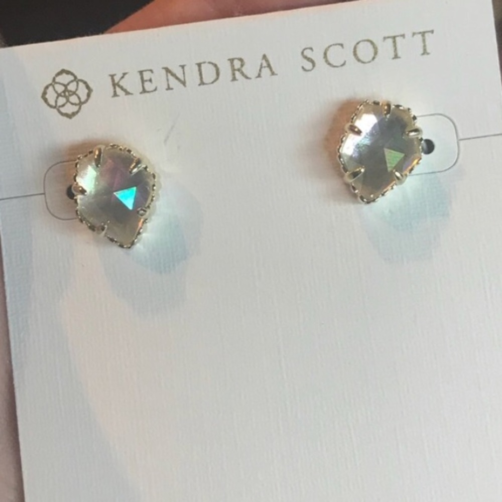 NWT Tessa Studs in Clear Iridescent